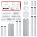 Hilitchi 140PCS M10 Lamp Pipe Nipple Hollow Lamps Repair Part Hardware Hollow Lamp Rod Assortment Kit Includes Flat Washer Teeth Washer Hex Nuts for Light Fittings Outdoor Lamps