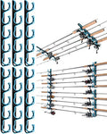 Ghosthorn Fishing Rod Holders for Garage Fishing Pole Holders Ceiling or Wall Mounted Fishing Rod Rack garage Storage Organizer Fishing Gear Equipment for Men Women (Blue, 3 Packs) - size: 3 packs holds up 15 rods, style: Blue