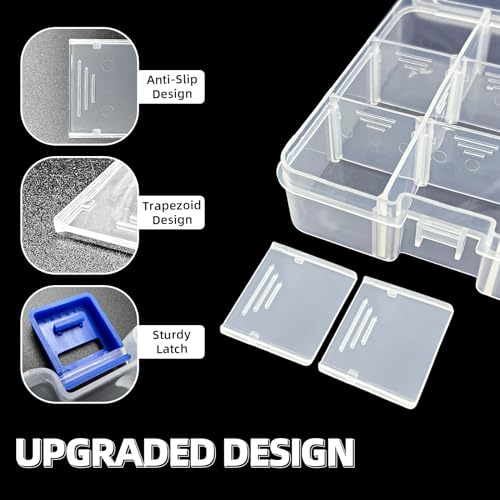 DUOFIRE Plastic Organizer Container Storage Box Adjustable Divider Removable Grid Compartment for Jewelry Beads Earring Tool Fishing Hook Small Accessories(18 grids, White X 2) - color: White, size: 18Grid-2pcs