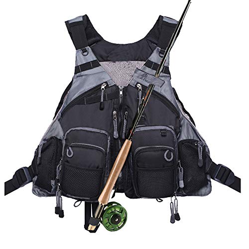 Kylebooker Fly Fishing Vest Pack Adjustable for Men and Women - color: Black