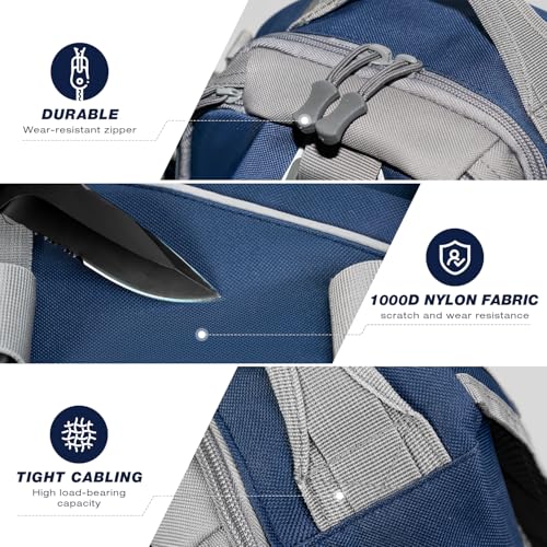 Ghosthorn Fishing Backpack Waterproof Tackle Bag Sling Bag Gift - color: Blue, size: Large