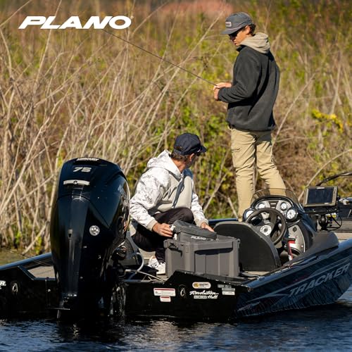 Plano GoNow Freshwater Fish Kit, Waterproof Field Box with Rod Holders, Cutting Board, 4 StowAway 3700 Boxes, Modular Storage Organizer, Charcoal - color: Charcoal, style: Fish Kit