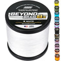 Beyond Braid Braided Fishing Line -Super Strong - Abrasion Resistant - No Stretch -Blue Camo, Moss Camo, White, Green, Pink, Blue, 4 Strand 8 Strand - color: White 8X, size: 30LB (2000 Yards)