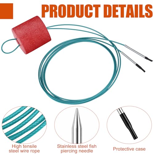2 Pcs Fishing Stringer Heavy Duty with Float, Fish Stringer System, 15 ft 550lbs Fishing Holder with Metal Needle, Durable Rubber for Caught Fish Freshwater Saltwater Angling - color: Blue