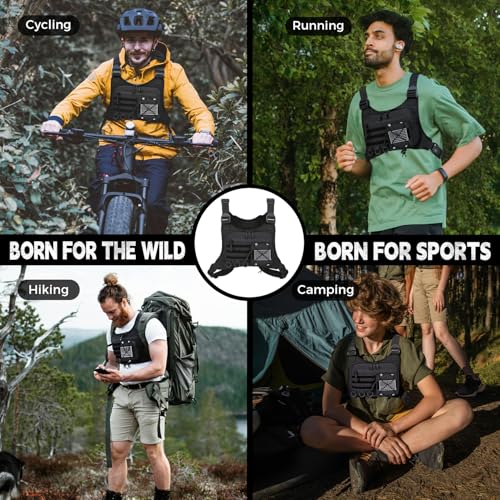 koculemi Outdoor Sports Chest Bag for Men, Chest Vest Holster Fits Most Pistols, EDC Travel Chest Pack for Running, Hiking - color: Black