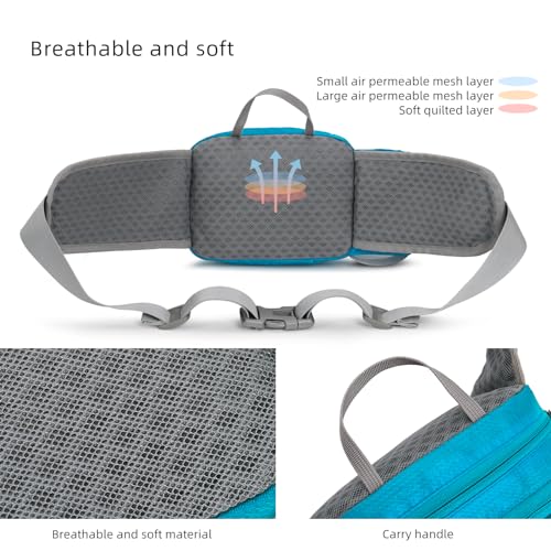 Lightweight Sports Fanny Pack with Bottle Holder,Waist Pack for Hiking,Running,Cycling & Outdoor Adventures (Turquoise) - color: Turquoise