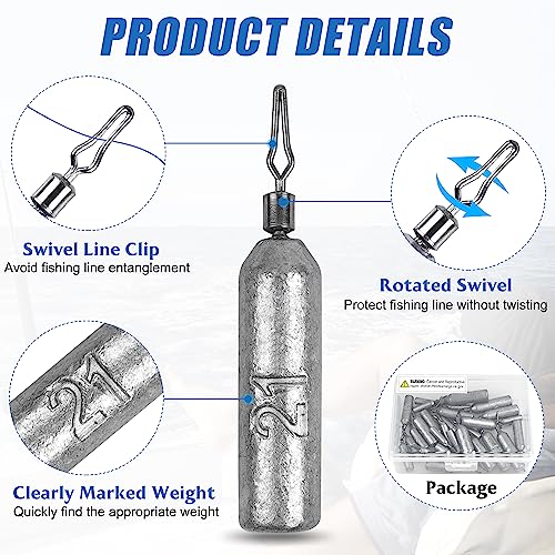 Drop Shot Weights Fishing Sinkers 25pcs Lead Drop Saltwater Fishing Weight Freshwater Drift Sinker Free Rig Fishing Weight Bass Rig Cylinder Removable Catfishing - size: Size3 (1/4oz.) 25 pcs
