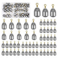 Iron Fishing Weights Sinkers, 20/58pcs Lead Free Steel Fishing Weights Bass Casting Sinkers for Saltwater Freshwater Bass Trout Catfish - style: 58pcs