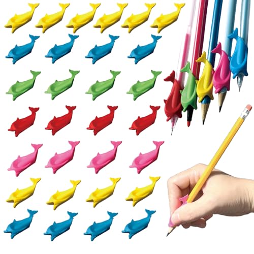 30 Pcs Pencil Grips for Kids Handwriting, Ergonomic Training Tool | Writing Practice Grippers for Beginners, Posture Correction Tool for Daycare Homeschool Supplies