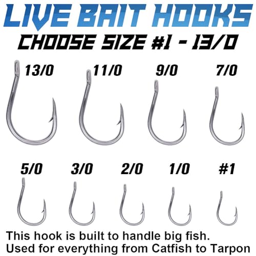 3X-Strong-Octopus-Hooks-Saltwater-Fishing-Circle-Hooks- Stainless Big Game Size 1-13/0 - size: 5/0 Pack of 25