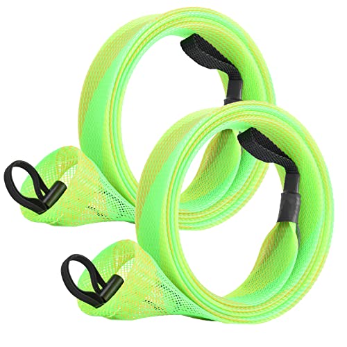 SF Fishing Rod Sock Fishing Rod Sleeve Rod Cover Braided Mesh Rod Protector Pole Gloves Fishing Tools for Spinning Fishing Rod,Casting Rod,Musky Rod, Ice Rod, Fly Rod, Spey Rod - color: Green-gold-2pcs, size: Fit Casting Rod 6-1/2 FT to 7-1/2 FT