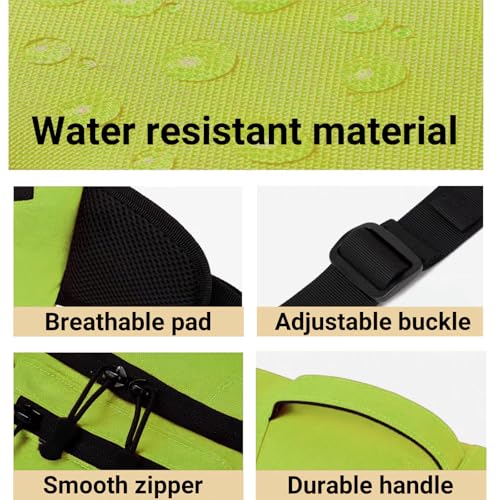 Large Fanny Pack for Men Women with Reflective Stripe, Concealed Casual Waist Bag with Adjustable Belt for Cycling Hiking Fishing Camping Travel (Green) - color: Green