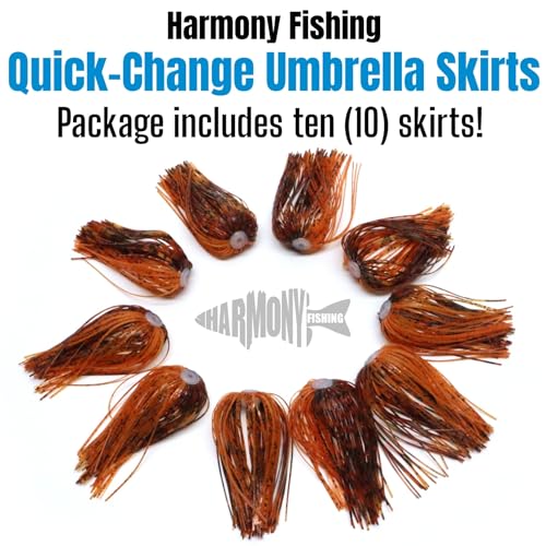 Harmony Fishing – Quick Change Umbrella Skirts for Fishing Jigs, Spinnerbaits, Buzzbaits, Lures, Baits (10 Pack) - color: Hot Pink
