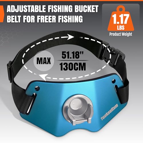 Fishing Belt Adjustable Belt Aluminum Protective plate Padded Waist Support for Fighting - color: Blue
