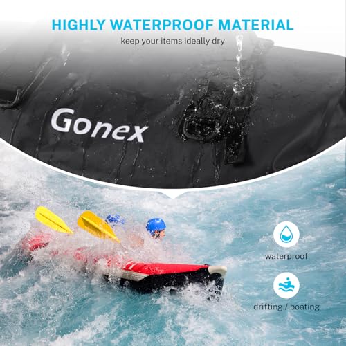 Gonex 40L 60L 80L Extra Large Waterproof Duffle Travel Dry Duffel Bag Heavy Duty Bag with Durable Straps & Handles for Kayaking Paddleboarding Boating Rafting Fishing - color: Black, size: 40L