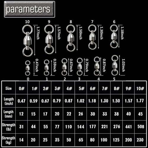 AMYSPORTS Ball Bearing Swivels Connector High Strength Stainless Steel Solid Welded Rings Barrel Swivels Saltwater Freshwater Fishing - size: Size0 (31lb) 25 pcs