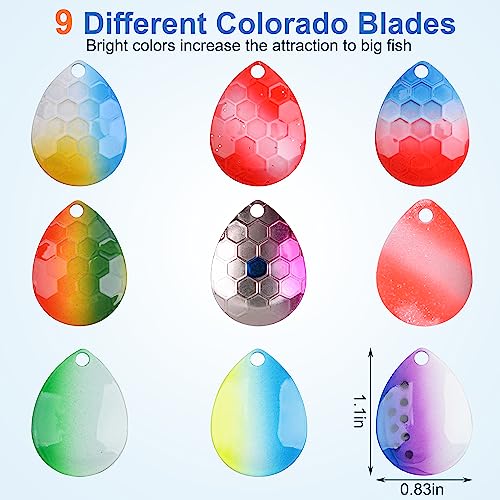 Colorado Blades Spinner Blades Lure Making Kit, 30pcs Colorful Metal Blades Easy Spin Spoons Inline Spinner Walleye Rig Making DIY Fishing Lure Making Supplies for Trout Salmon Bass Fishing - color: Smooth-Green & White-30pcs
