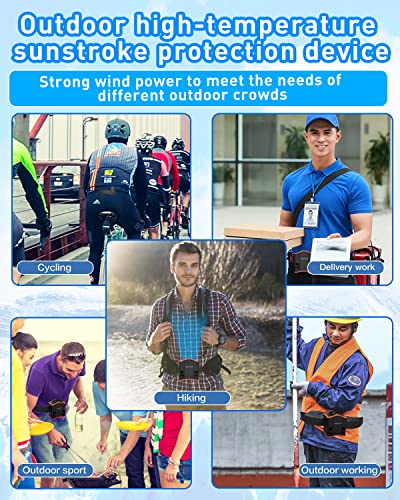 Upgraded Portable Waist Fan with Adjustable Belt,10 Times Strong Wind Waist Clip Fan with 12000mAh Battery Over 40H Working Time, Belt Fan for Outdoor Works,Camping,Travel,Fishing