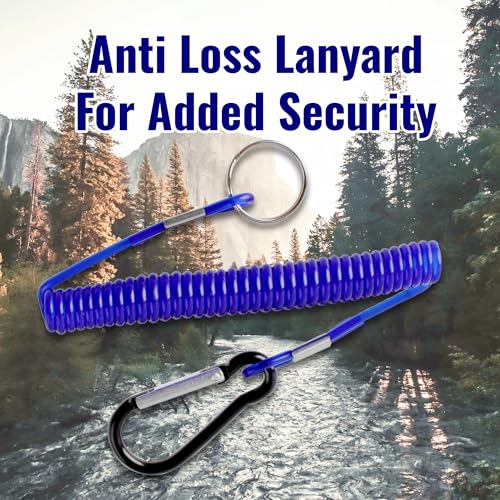 Fishing Forceps Set Hook Remover with Anti Loss Lanyards 2 Pack | Stainless steel fishing hemostats with serrated tips locking clamp for fly fishing kayak boat freshwater saltwater use trout