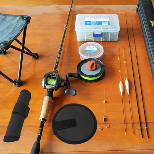 8PCS 5.9 Inch Black Fishing Lure Covers, Hook Bait Storage Protectors, Lure Wraps Safety Sleeve for Fishing Rod Protection and Transport - color: Black