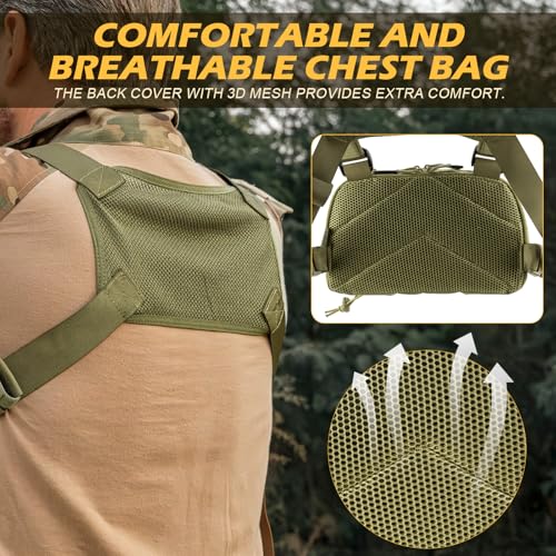 Tactical Chest Pack Bag Molle EDC Pouch Bag with CCW Compartment Adjustable Strap Workouts Fishing Hunting - color: Camouflage