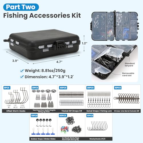 Pro 3-Layer FishingTackle Box Kit with Accessories Set,Including Saltwater and Freshwater Lures,Tools,Spacious Storage,All-in-One Bass Fishing Gear Set & Gift for Men(339pcs Fishing Tackle Box) - color: 339pcs Fishing Tackle Box