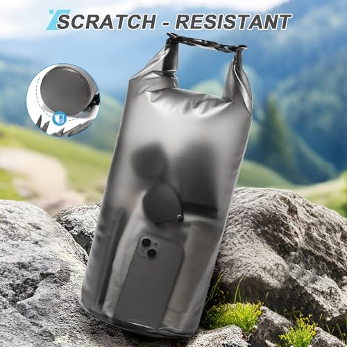 Dry Bags for Kayaking Waterproof, 5L/10L Dry Storage Bag, Roll Top Wet Bag for Swimming, Boating, Fishing,Camping & Beach - color: black-10L, size: 10L