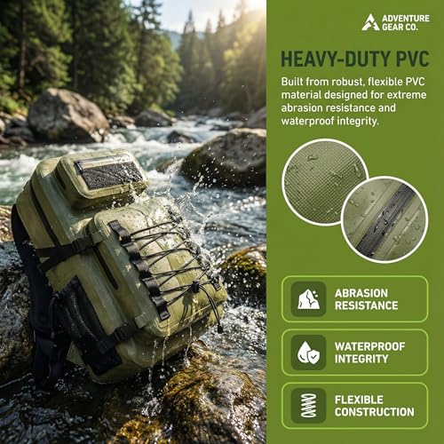 Miramrax Dry Bag Waterproof Backpack 30L Tactical Backpack for Kayaking Hiking Boating Paddle Boarding Travel Beach (Army Green) - color: Army Green