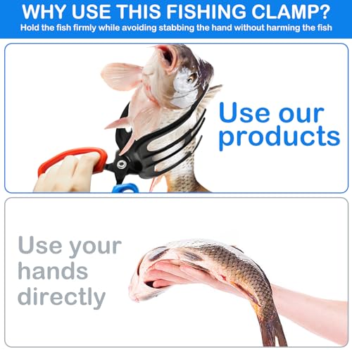 Fish Gripper, Fish Grabber Tool Metal Fish Grippers for Fishing, 3 Claw Fish Grips Anti-Slip Fishing Pliers Gripper Control Clamp Claw Fish Pliers Catch Fish Fishing Accessories, Ideal for Anglers¡­ - style: 3 Claw