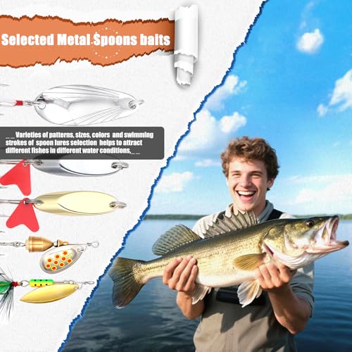 EXAURAFELIS Fishing Lures,Tackle Box with Tackle Included, Crankbaits, Spoon, Shrimp Worm Bait, Hooks,Weights & Other Accessories, Fishing Lures kit Lure Set for Bass Trout Salmon - color: Black-147pcs