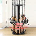 Ghosthorn Fishing Rod Holders for Garage 360 Degree Rotating Fishing Pole Rack, Floor Stand Holds up to 16 Rods Wood Fishing Gear Equipment Storage Organizer, Fishing Gifts for Men Women - style: black