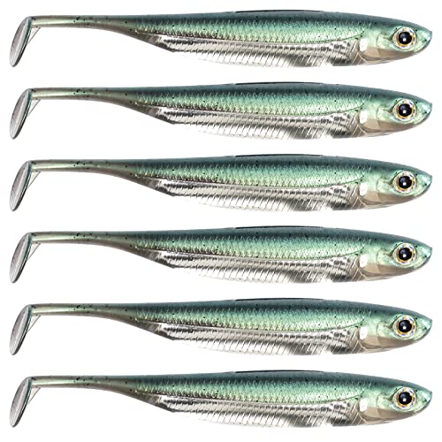 Dr.Fish Paddle Tail Swimbaits, Soft Fishing Lures for Bass Fishing 2.75-4.75 Inches, Freshwater & Saltwater Soft Plastic Baits Swim Shad Bait Minnow Lures Drop Shot - color: Watermelon, size: 2.7"-6 Pack