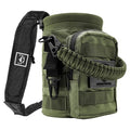 NATURE PIONEOR 32 64 128oz Tactical Water Bottle Pouch, Multi-Function Tactical Water Bottle Bag with Adjustable Shoulder Strap, Half/One Gallon Molle Strap Carrier Holder - color: Green, size: 64OZ