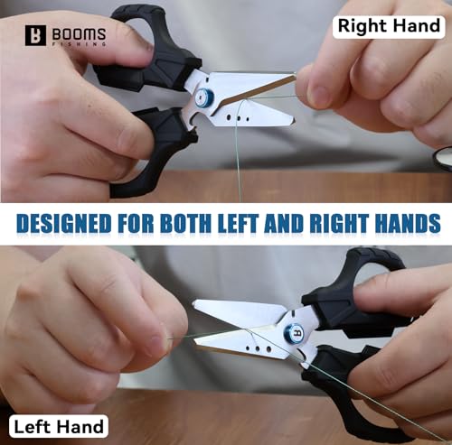 Booms Fishing Braided Line Cutter: 6.3in Multifunction Fishing Scissors - Fishing Shears with Serrated Blades and Side Wire Cutter, S04 - style: Scissors Only