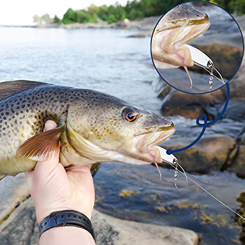 HESTYA Fishing Lures Spoons Saltwater Treble Trout Lures Hard Metal Spinner Baits 5 Sizes Casting Spoon Hooks for Salmon Bass in 1/5 1/4 3/8 1/2 3/4 oz - color: Silver