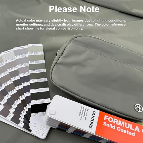 Pander Everywhere Belt Bag for Women, 5 Zipper Pockets Nylon Crossbody Fanny Pack Purse (Grey Sage). - color: Grey Sage
