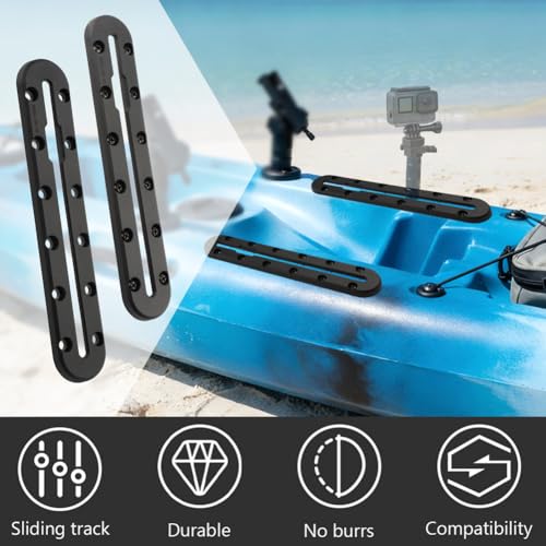 4PCS Kayak Track, Kayak Low Profile Track for Fishing Rod Holder, Kayaks Tracks Accessories, Kayaks Mount Tracsk, for Fishing Rod, Cup Holder, Paddle Holders, Anchor Cleats(Size:M) - size: Medium