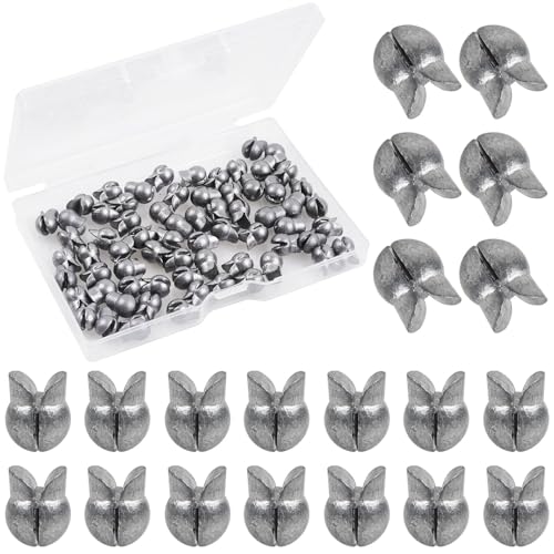 100pcs Split Shot Fishing Weights Removable Round Clip On Fly Fishing Line Sinkers Freshwater Saltwater Split Shot Fishing Sinkers Weights - style: 2g-100pcs