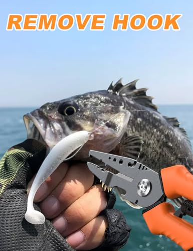 7.5"Fishing Split Ring Pliers, Multi-Function Fishing Gear | Stainless Steel Fishing Tools,Corrosion-Resistant Saltwater Fishing Pliers