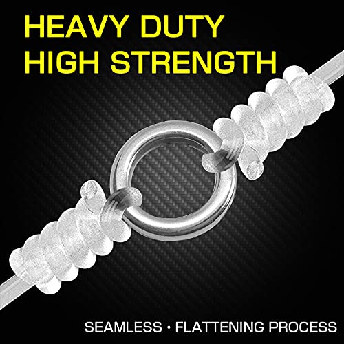 AMYSPORTS High Strength Solid Ring Fishing Lure Connector Fishing Rings Kit Line Saltwater Solid Ring Fishing Freshwater Loop - size: Size5+ (304lb) 50 pcs