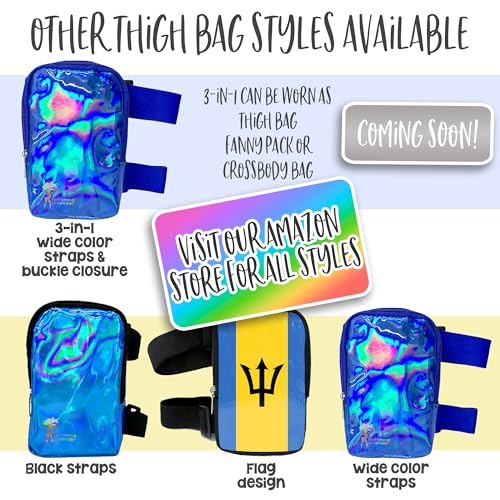Holographic Thigh Bag | Leg Harness for Women | Outdoor Leg Pouch | Carnival Hiking Travel Fanny Pack with Adjustable Straps | Brown - color: Brown