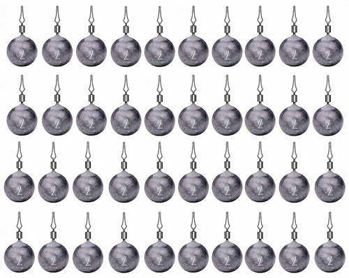 50Pcs Round Fishing Weights Sinkers Ball Fishing Weights Casting Drop Shot Sinkers Catfishing Sinkers Lead Weights Sinkers with Barrel Swivels for Saltwater Freshwater Fishing-(3.5-10g) - size: 1/4oz(7g)-40 Pack