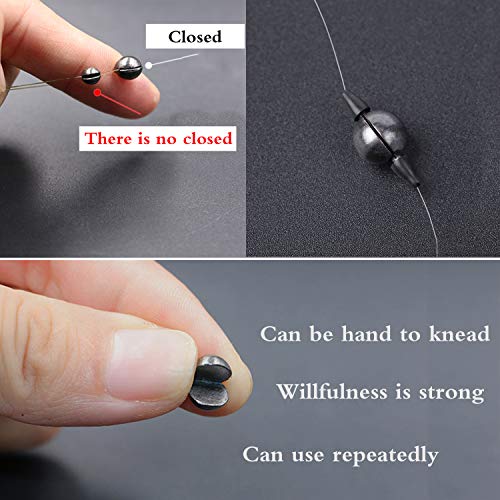 Fishing Sinkers and Weights,Removable Fishing Weights Split Shots Sinkers Carbon - Black 12 Size,Split Shot Fishing Weights - color: 0.64g/0.022oz 500pcs
