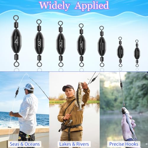 20Pcs Fishing Weights Swivel Brass Sinkers Fishing Weights Saltwater Freshwater Bullet Sinkers Fishing Weight with Swivel Rolling - size: 3/32oz-20pcs