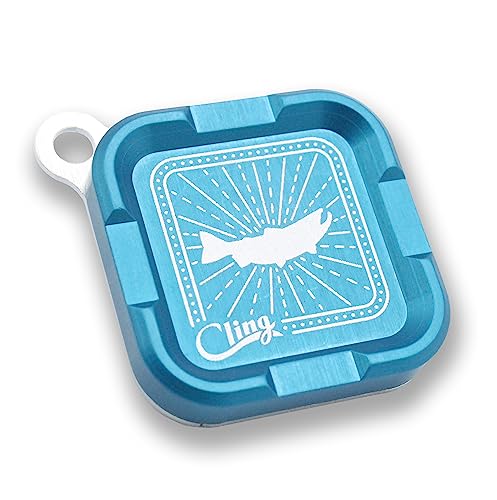 Cling Fishing Products Mag Grab® Mini – Compact Magnetic Fly Holder/Fly Patch & Organizer for Fly Fishing Vest, hat, Waders and Fishing Packs (Center of Attention, Blue) - color: Blue, style: Center of Attention
