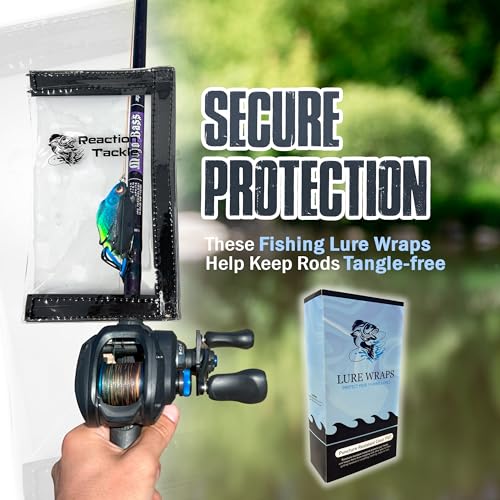 Reaction Tackle Lure Wraps, Clear PVC Fishing Lure Covers with Hook and Loop Closure, Protect Treble Hooks and Prevent Tangles, Tackle Storage, Variety 10-Pack - size: Variety 5 Sm 5 Lg