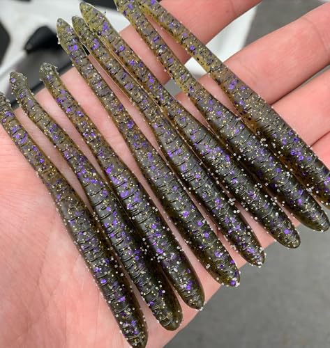Drop Worm - 4" - Finesse Smallmouth Bass Fishing - Dropshot - Ultra Realistic - Matte Finish - Neutral Buoyant Soft Plastic - color: Matte Black