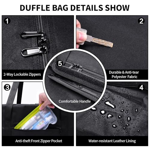 Urbanstand 46 Inch Extra Large Duffle Bag for Travel, Sports Gear Storage Bag with 2-way Lockable Zippers, Long Duffel Bag for Tent Camping tripod(Black 46inch 2Pack) - color: Black, size: 46inch 2Pack