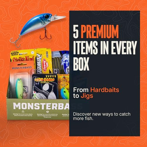 MONSTERBASS Fishing Mystery Box, Bass Fishing Kit - Best Lures Kit, Biggest & Best Tackle Mystery Box for Catching Smallmouth & Largemouth Bass - style: Gold