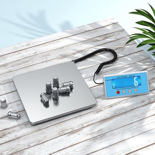 Shipping Scale 440lb with High Accuracy, Heavy Duty Stainless Steel Postal Scale with Hold/Tare, Digital Shipping Scale for Packages/Luggage/Post Office/Home, Battery & AC/DC Adapter